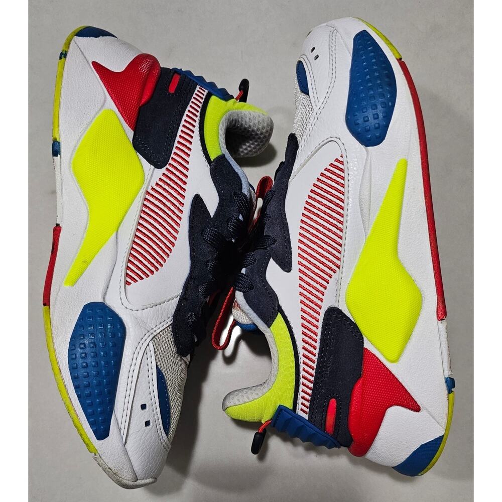 Puma RS-X Running System White Blue Red Yellow Sneaker Youth Size 4.5C EUR 36